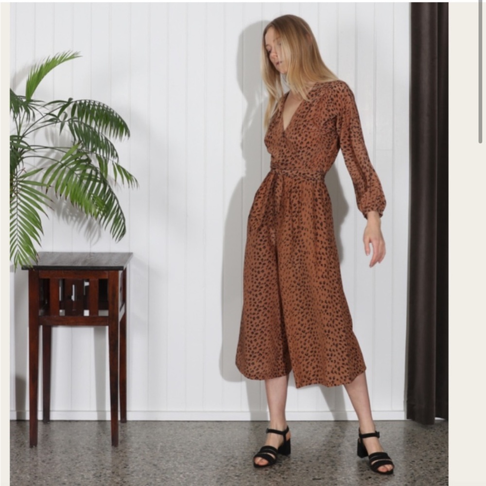 No. 6 Brown Leopard Print Jumpsuit